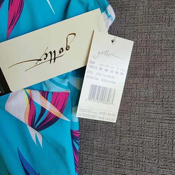 Profile by Gottex Paradise V-Neck Tie Front Underwire One Piece Swimsuit Size 10 - Picture 6 of 7